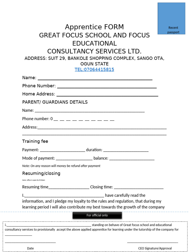 Appremtice Form | PDF
