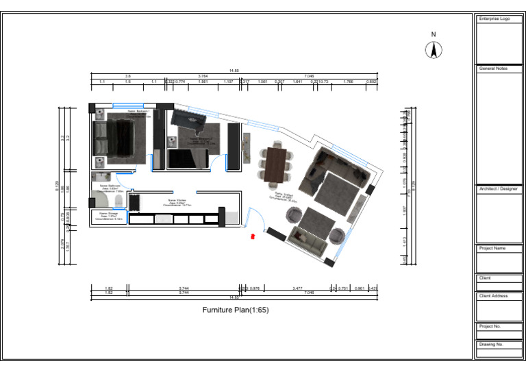 Detailed Furniture and Room Plan | PDF | Home | Room