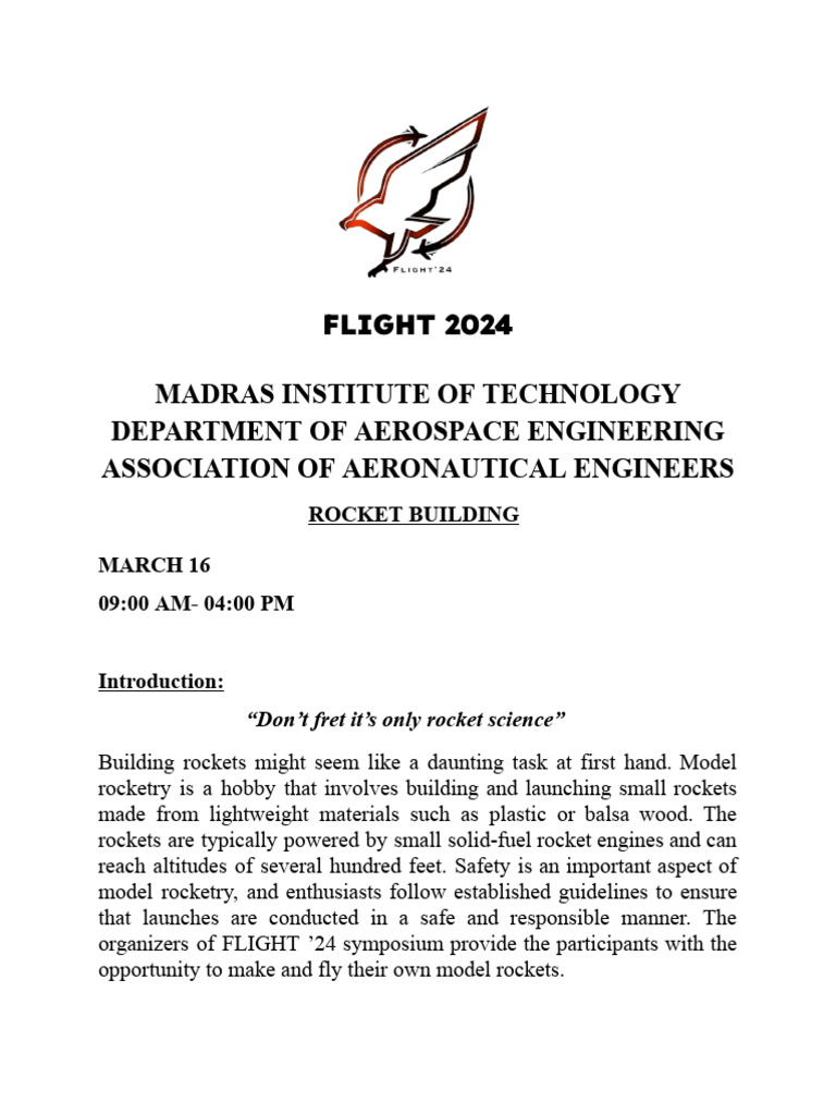 Model Rocket Workshop at MIT | PDF | Rocket | Aerospace Engineering