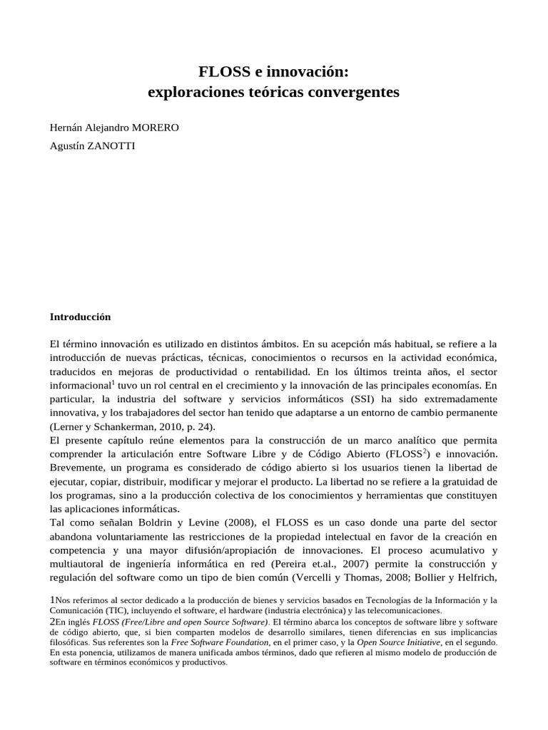 ZANOTTI MORERO FLOSS e Innovación | PDF | Innovación | Software