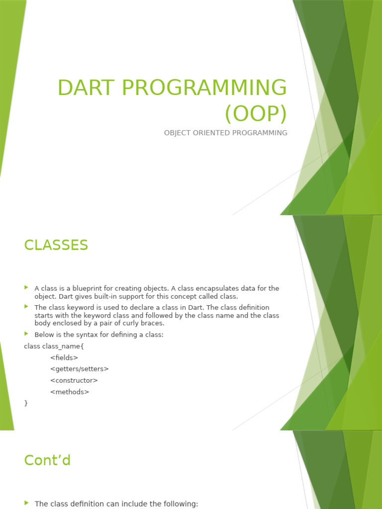 DART PROGRAMMING (OOP) (5) | PDF | Constructor (Object Oriented ...