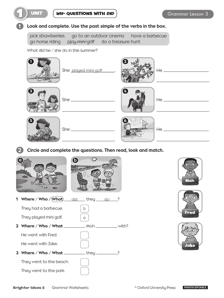 Bi 5 Grammar Worksheets | PDF