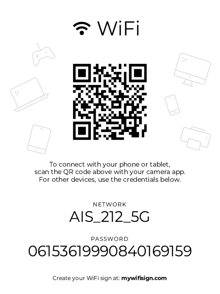 AIS 5G WiFi Password and Connection Guide | PDF