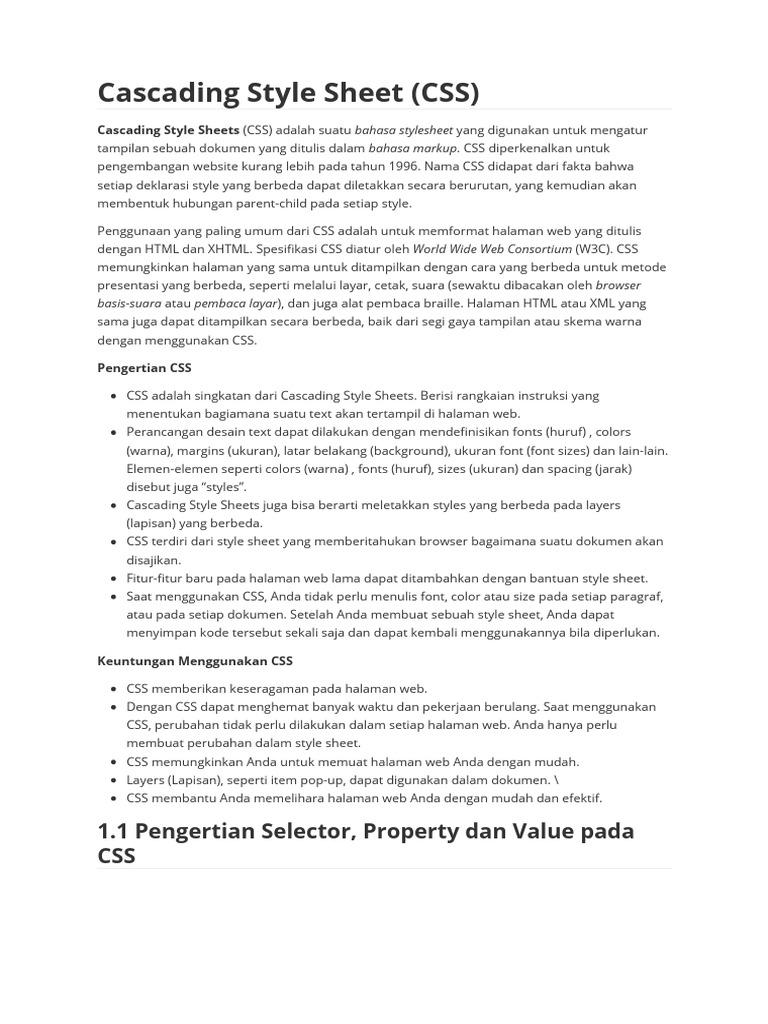 Panduan Lengkap CSS untuk Web Design | PDF