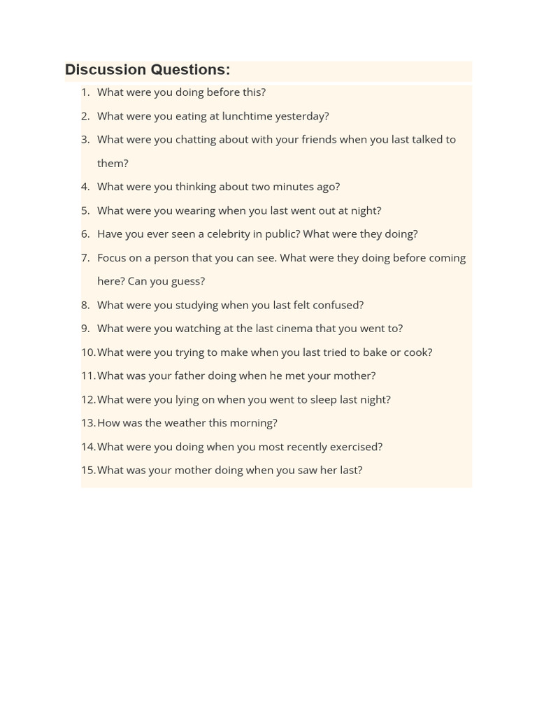 Engaging Discussion Questions for Reflection | PDF
