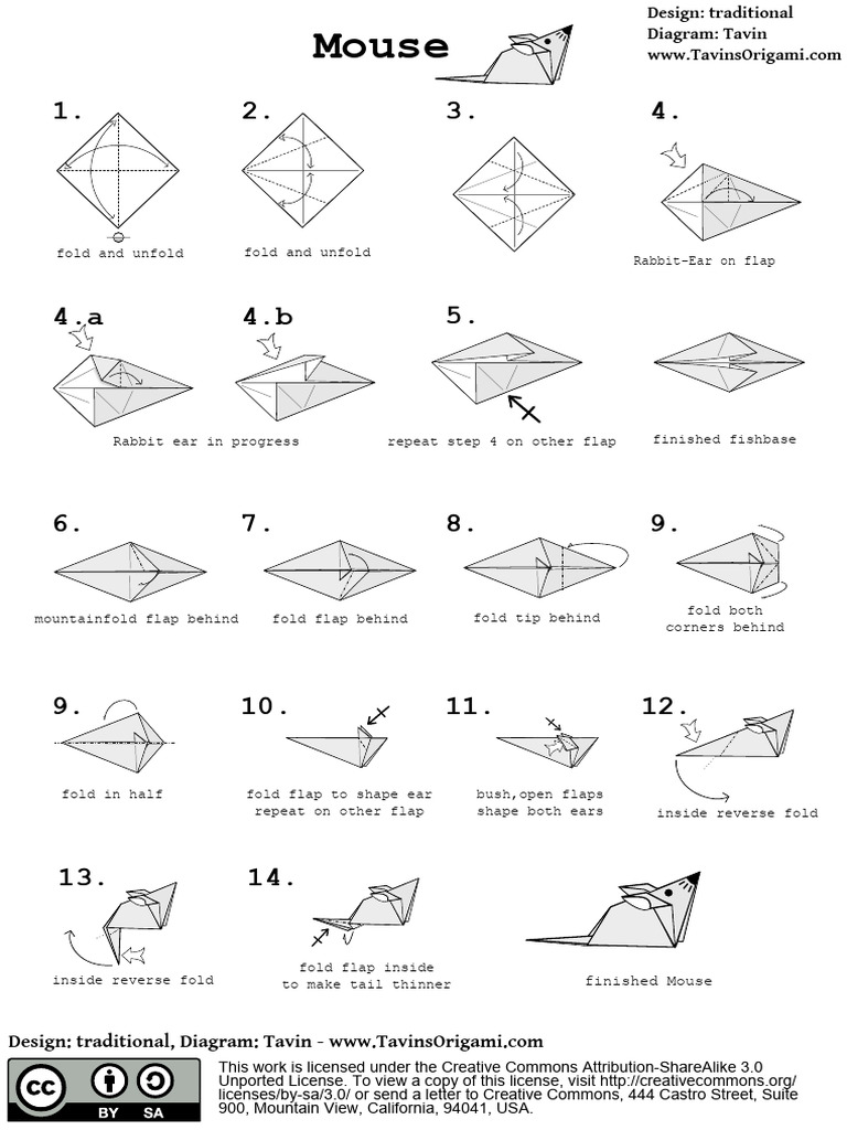 Origami Mouse Folding Instructions | PDF