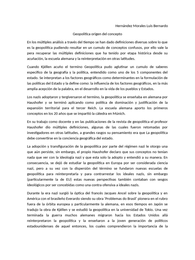 Geopolítica Origen | PDF | Geopolítica | Estado (política)