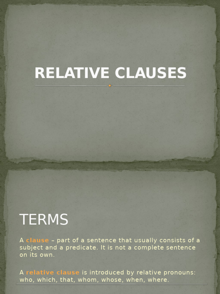 Relative Сlauses | PDF | Subject (Grammar) | Pronoun