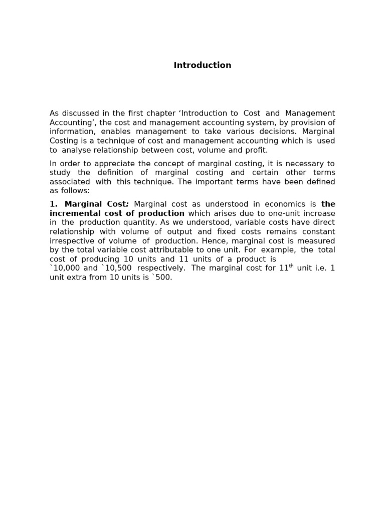Costing | PDF | Marginal Cost | Profit (Economics)