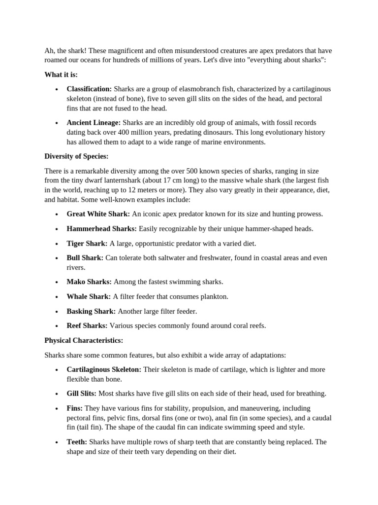 Shark | PDF | Sharks | Predation
