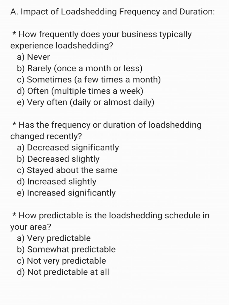 Loadshedding Interview | PDF