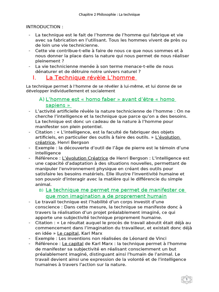 La technique en philosophie : enjeux et réflexions | PDF | Division du ...