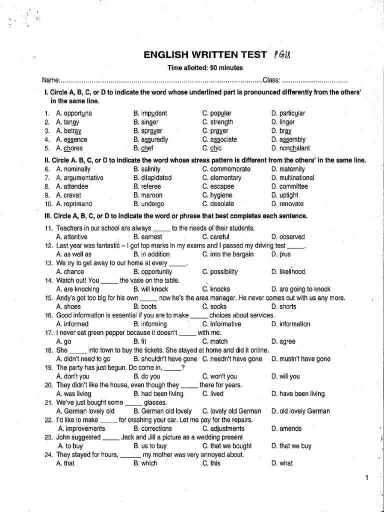 Practice Test 4 | PDF