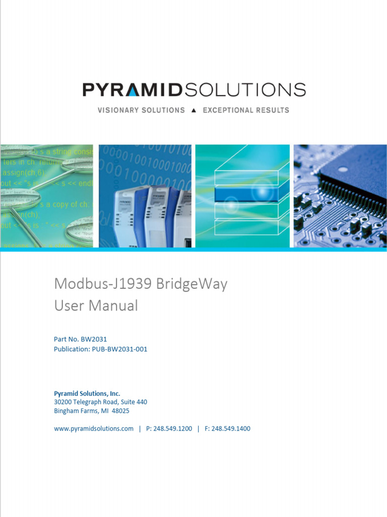 Modbus-J1939 BridgeWay User Manual | PDF | Usb | Computer Network