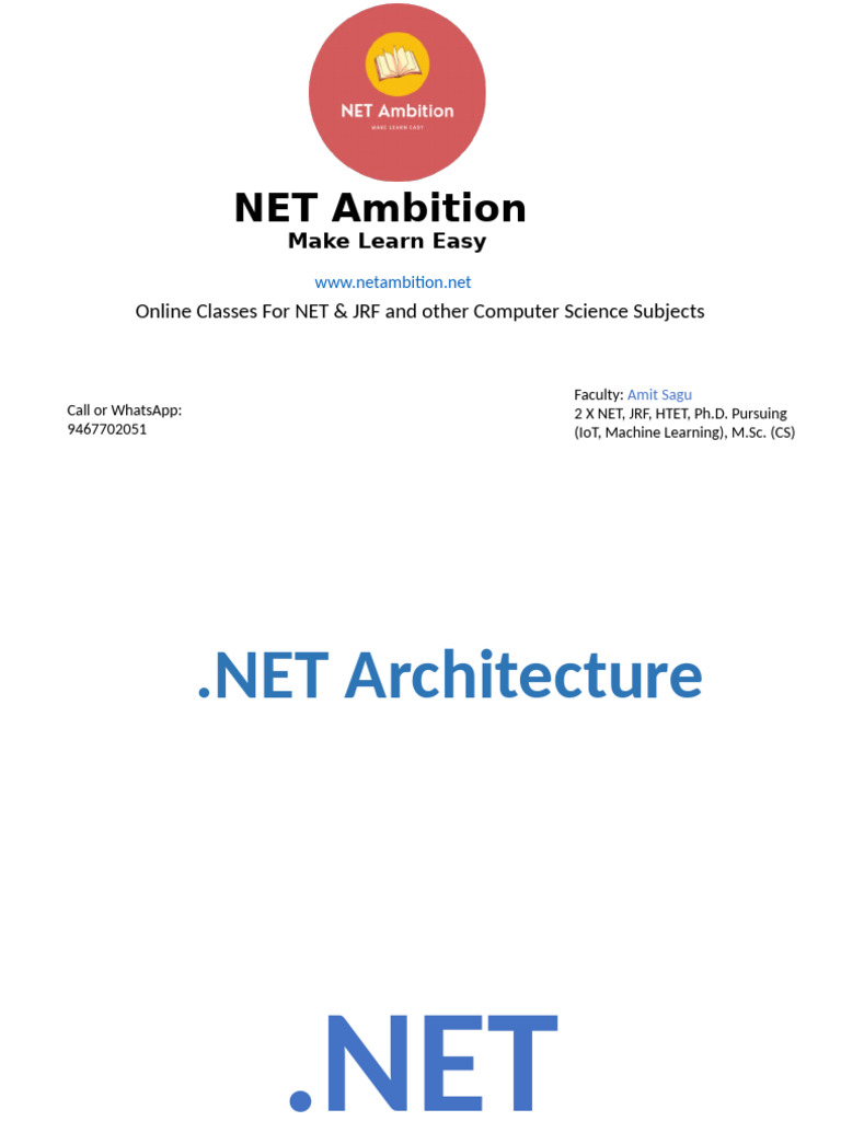 .NET Framework Overview and Features | PDF | Software | Software ...