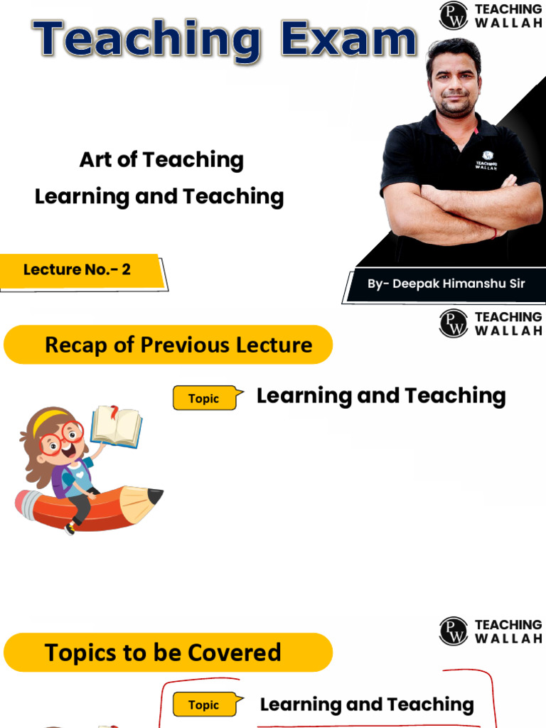 Learning and Teaching 02 Class Notes | PDF
