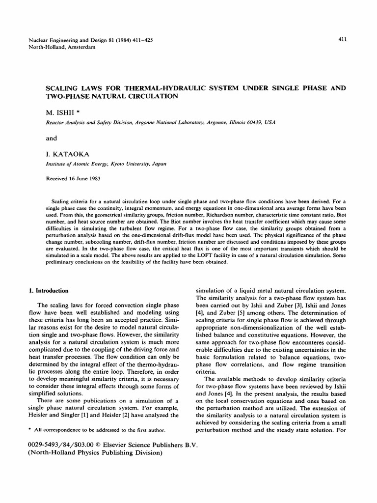 Scaling Laws for Thermal-Hydraulic Systems | PDF | Convection | Fluid ...