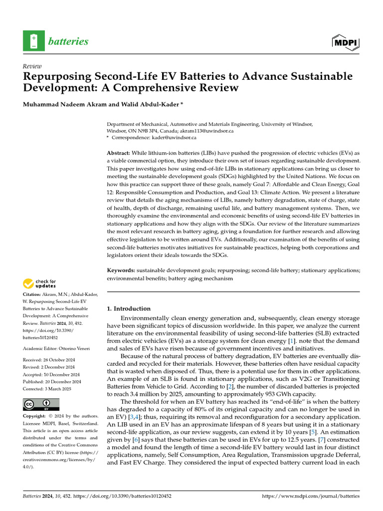Repurposing EV Batteries for Sustainability | PDF | Electric Vehicle ...