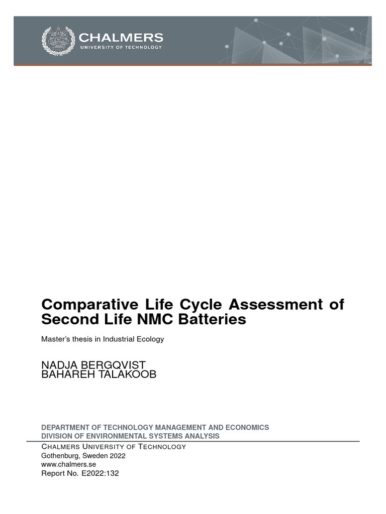 Life Cycle Assessment of NMC Batteries | PDF | Electric Vehicle | Life ...