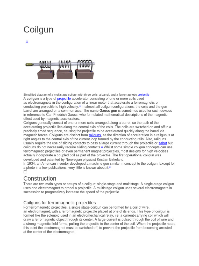 Understanding Coilgun Mechanics | PDF | Inductor | Electromagnetism