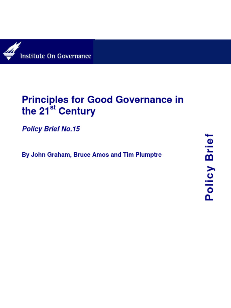 Principles of Good Governance Explained | PDF | Governance | Human Rights