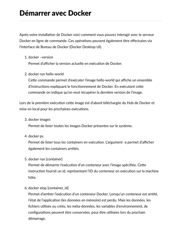 Démarrer avec Docker : Guide Pratique | PDF | Informatique | Informatique