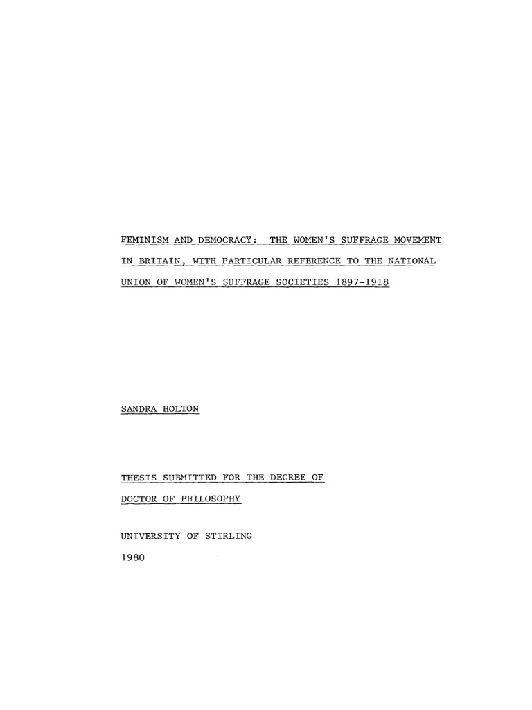 Women's Suffrage in Britain 1897-1918 | PDF | Feminism | Gender Studies