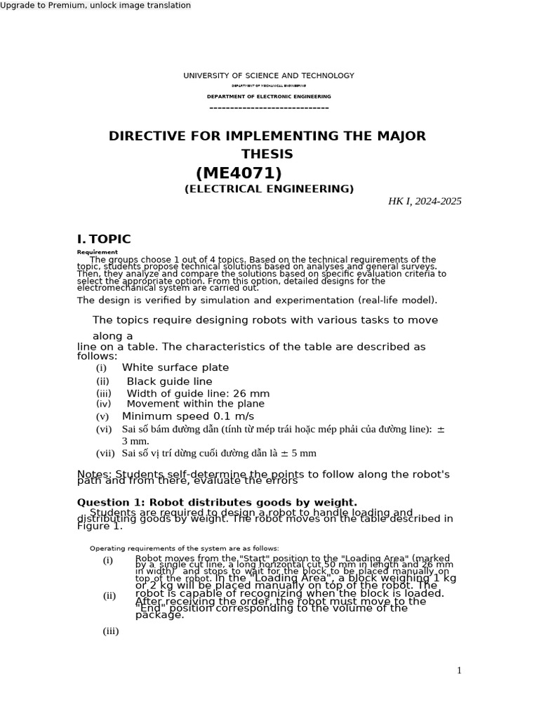 Major Thesis Directive for Robotics Design | PDF | Simulation | Robot