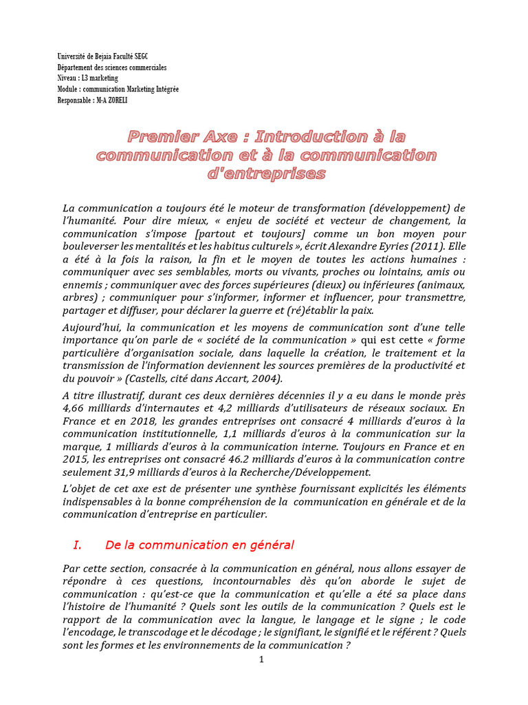 Comprendre la communication moderne | PDF | la communication | Publicité