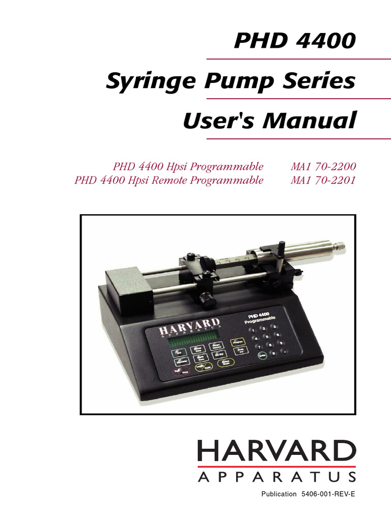 PHD 4400 Hpsi Syringe Pump Manual | PDF | Computer Engineering | Computing