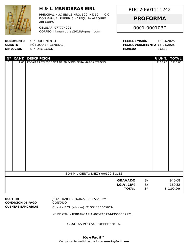 Proforma 1037 | PDF