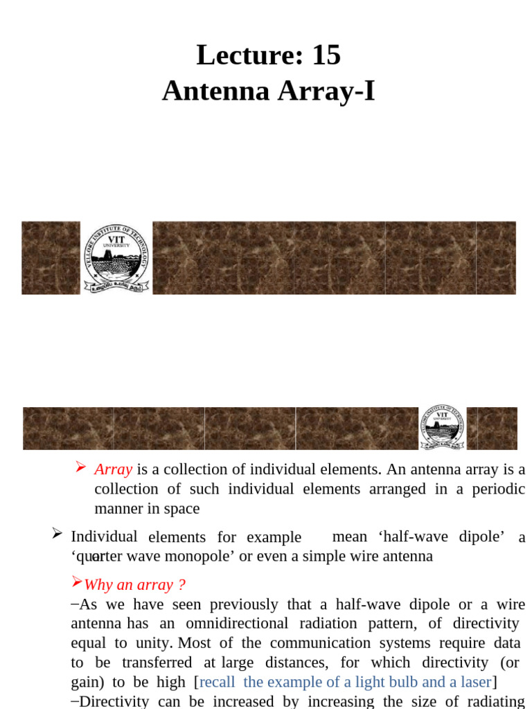 28-Two Element Array, N-Element Linear Array - Broadside Array-20!09 ...