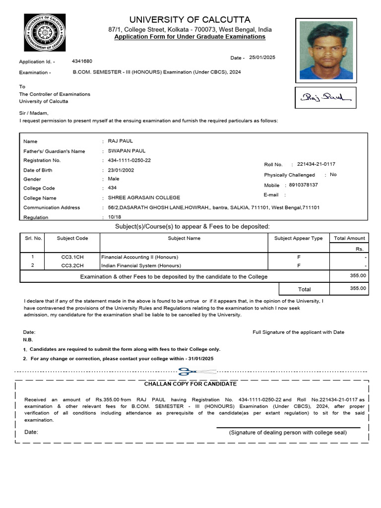 Enrolment - Form - 434 1111 0250 22 - 25 01 2025 - 20 02 | PDF ...