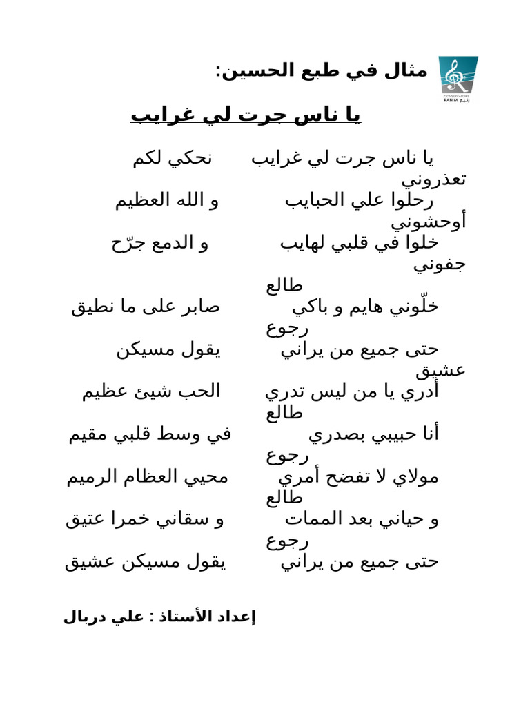 يا ناس جرت لي غرايب | PDF