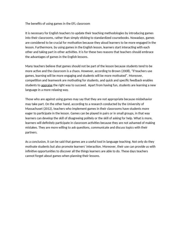 Enhancing EFL Learning with Games | PDF