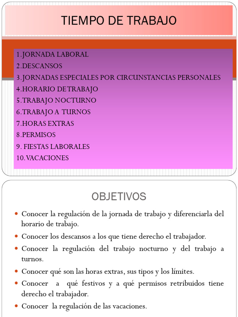 Regulación de la Jornada Laboral y Descansos | PDF | Tiempo de trabajo ...
