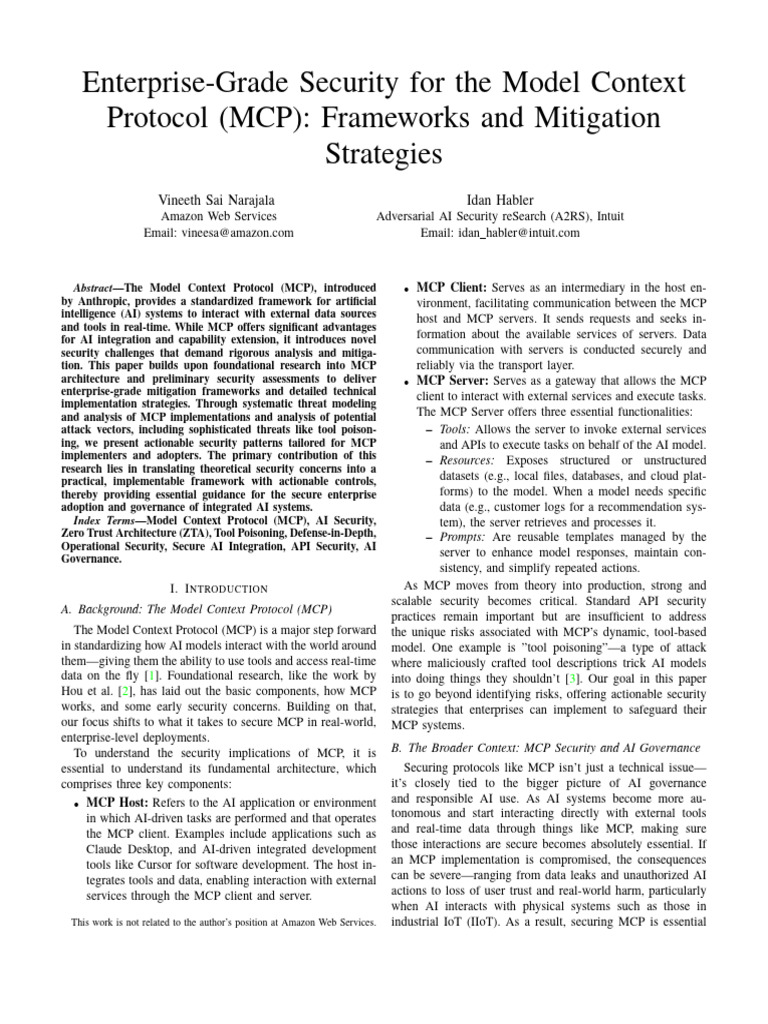 Securing the Model Context Protocol (MCP) | PDF | Security | Computer ...