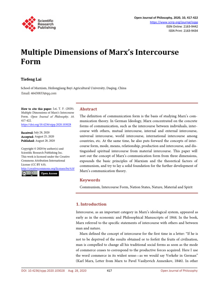 Marx's Communication Forms Explained | PDF | Karl Marx | Capitalism