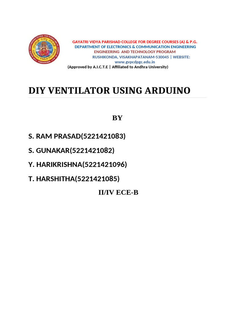 Arduino-Based DIY Ventilator Project | PDF | Arduino | Breathing