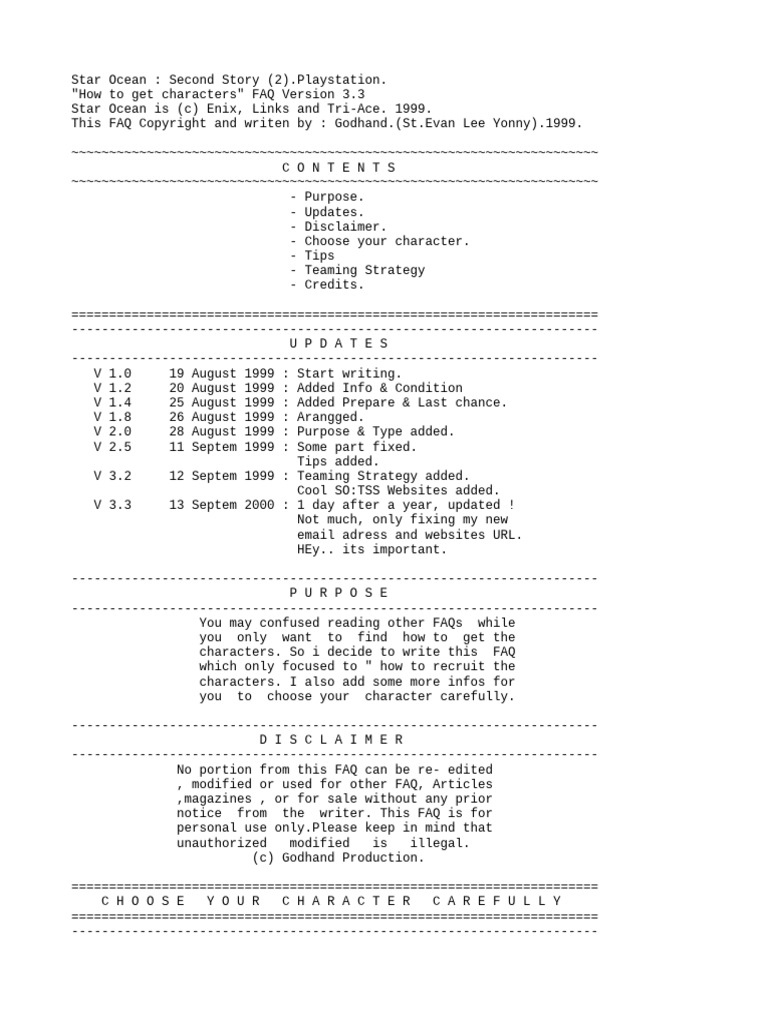 Character Recruitment Guide | PDF