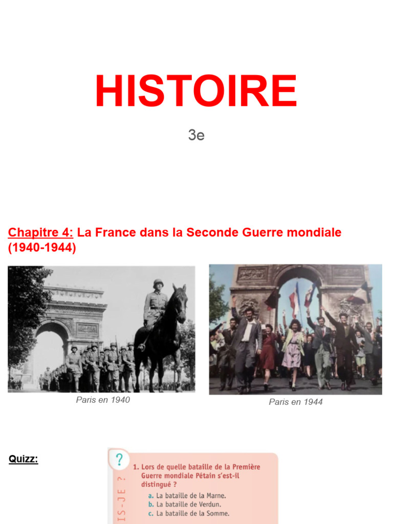 France Dans La Seconde Guerre Mondiale 3e | PDF | France de Vichy ...