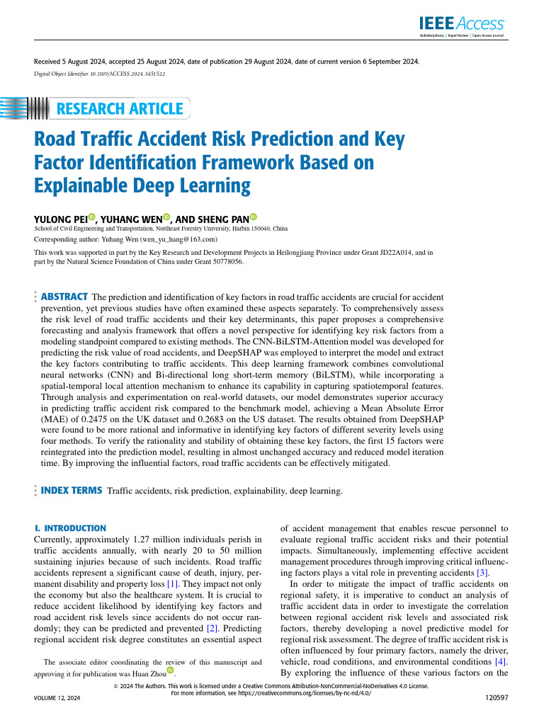 Traffic Accident Risk Prediction Framework | PDF | Machine Learning ...