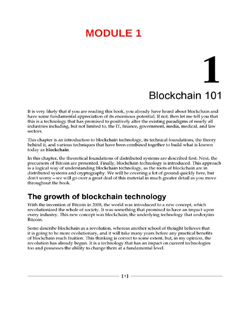 Block Chain Technology Module-1 | PDF