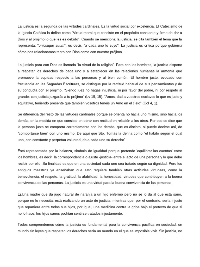 La Virtud Cardinal de la Justicia | PDF | Justicia | Crimen y violencia