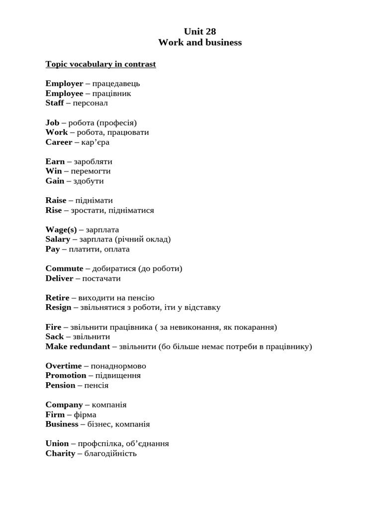 Unit 28 (Destination) | PDF