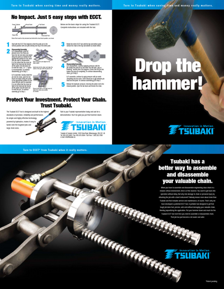 Tsubaki ECCT Tool: Easy Chain Assembly | PDF | Piston
