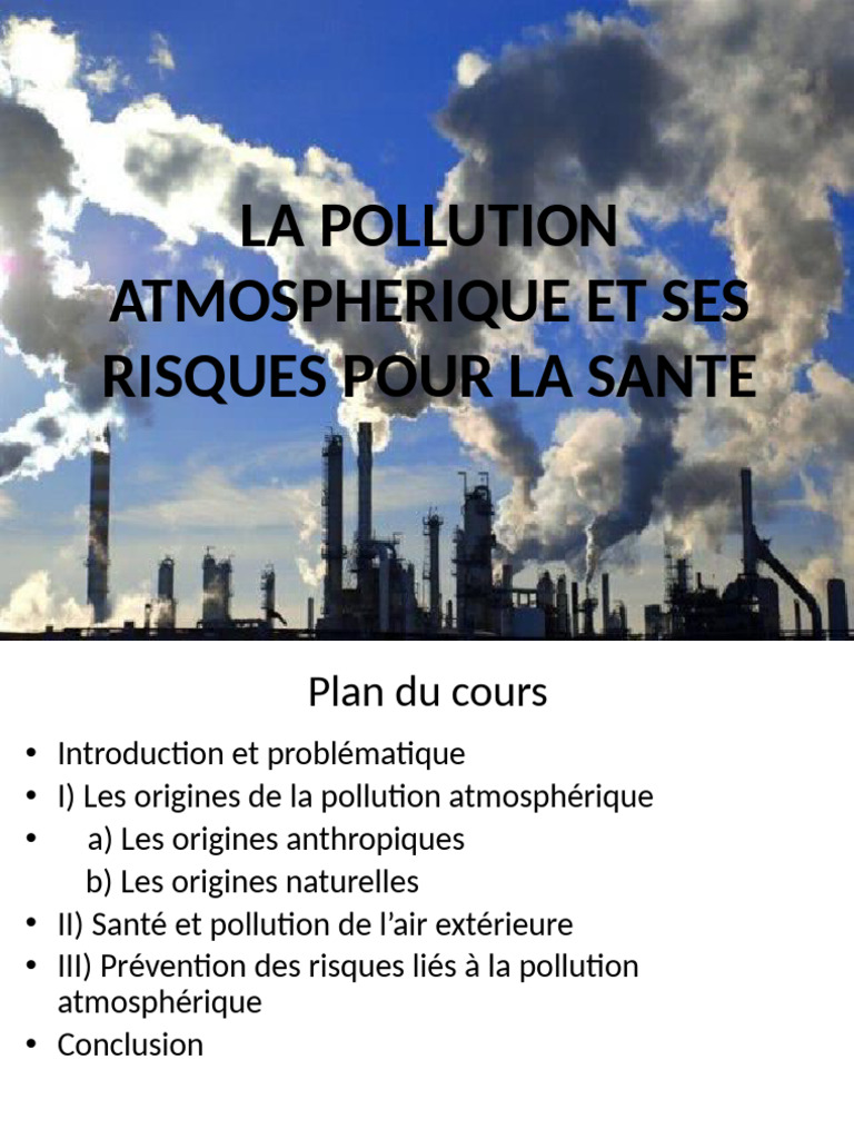 Pollution Atmosphérique et Santé humaine | PDF | Pollution de l'air ...