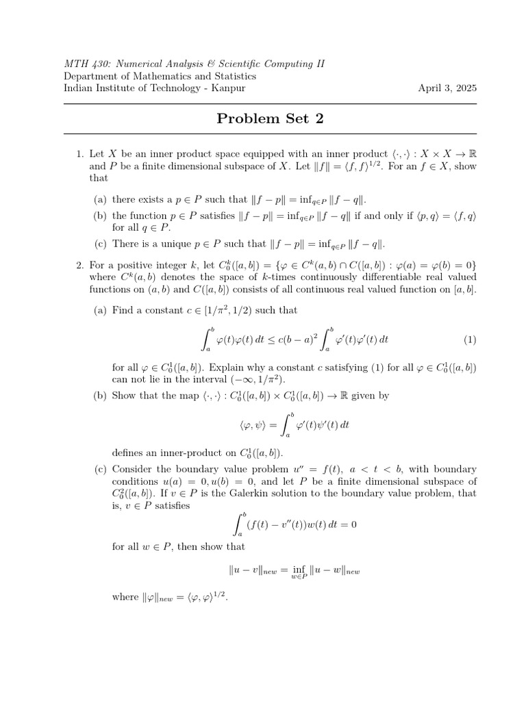 MTH 430 Problem Set 2: Analysis Tasks | PDF | Function (Mathematics ...