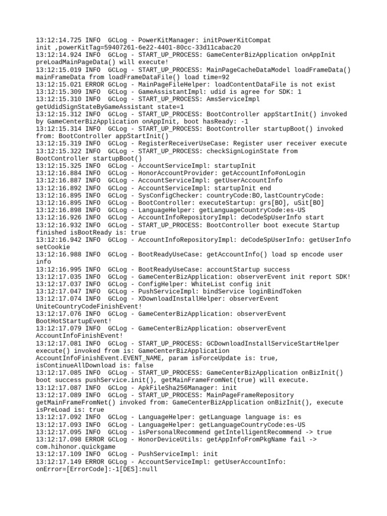 GameCenterBizApplication Startup Log | PDF | Hypertext Transfer ...