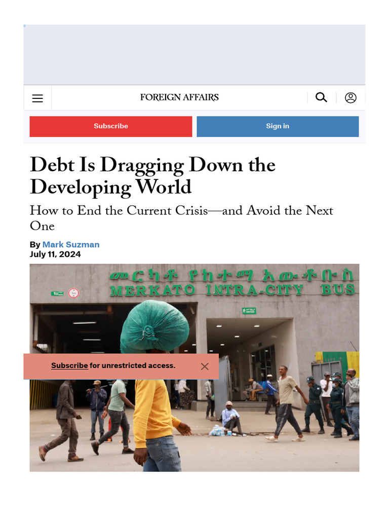 Debt Is Dragging Down The Developing World - Foreign Affairs | PDF ...